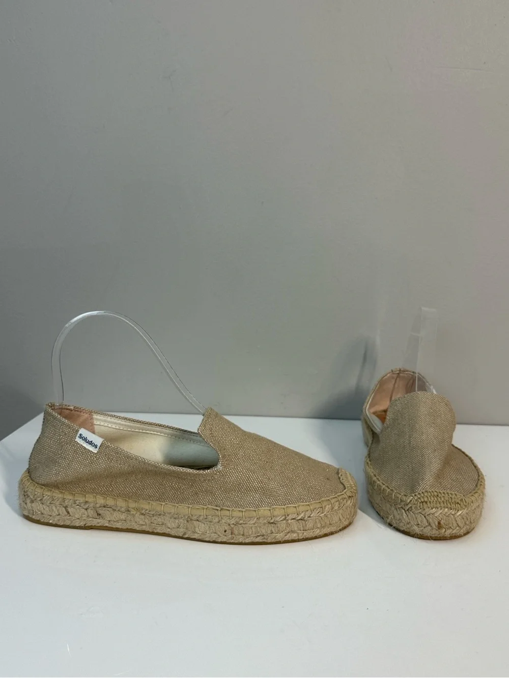 Soludos Platform Espadrille Smoking Slipper Classic Natural Size 7